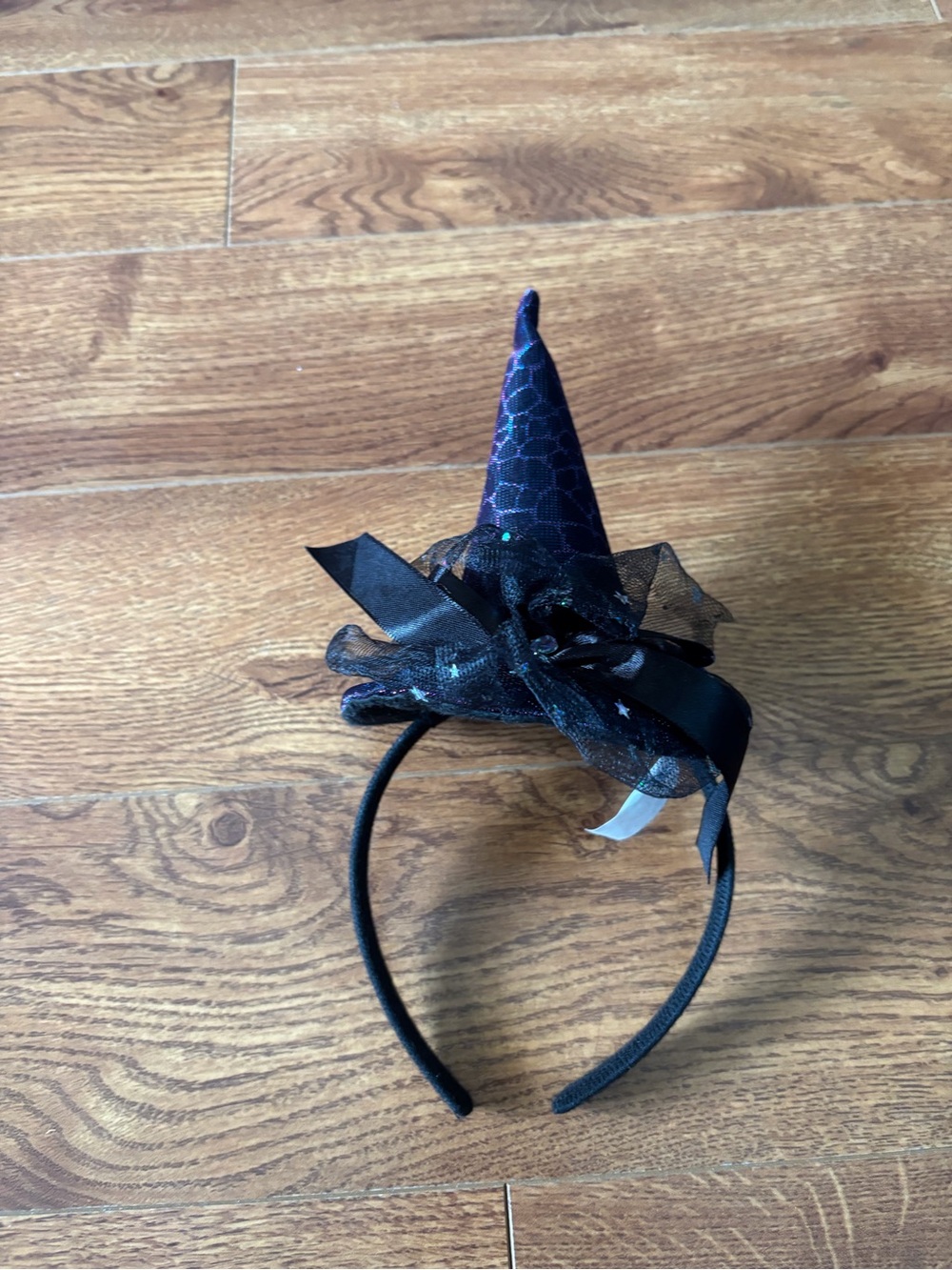 Black Mini Witch Hat Headband for Kids - Halloween Costume Accessory